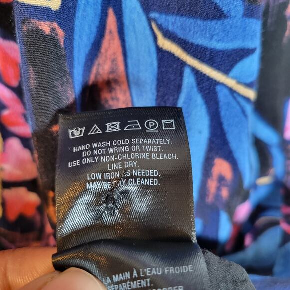 Maeve Womens Elia Floral Dress Size 14 Blue Cold-Shoulder Keyhole Trad Wide - Picture 6 of 10